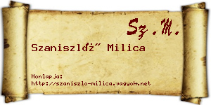 Szaniszló Milica névjegykártya